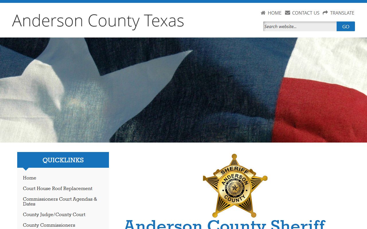 Anderson County Sheriff arrest records and background check page