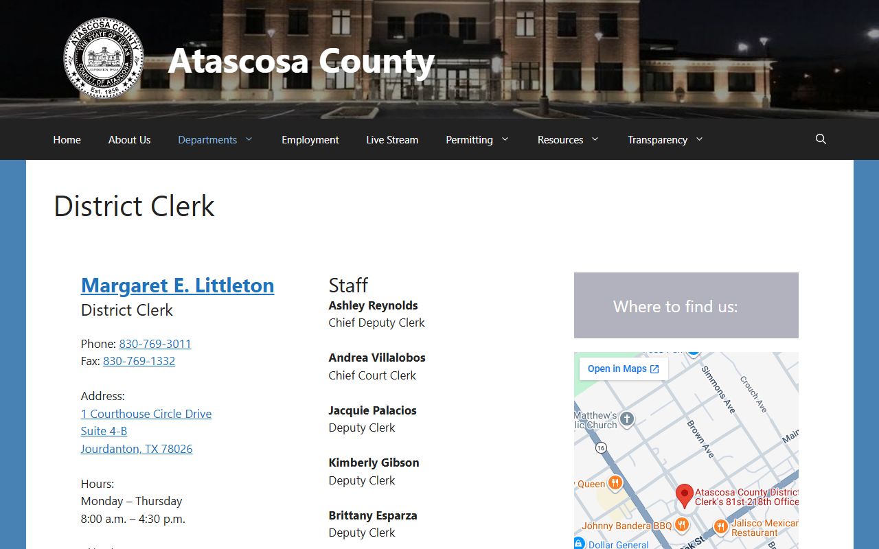 Atascosa County Texas background check records