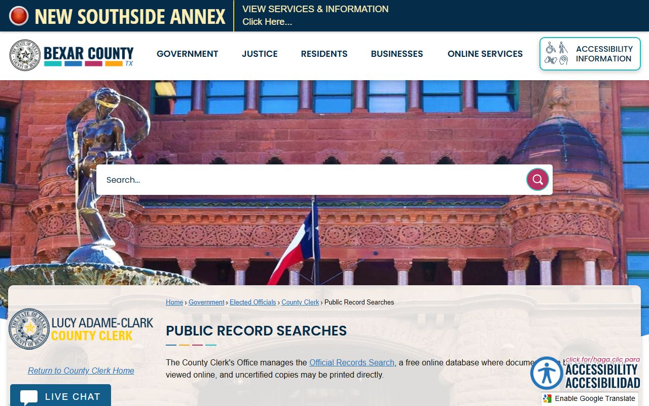 Bexar County public record searches for background check