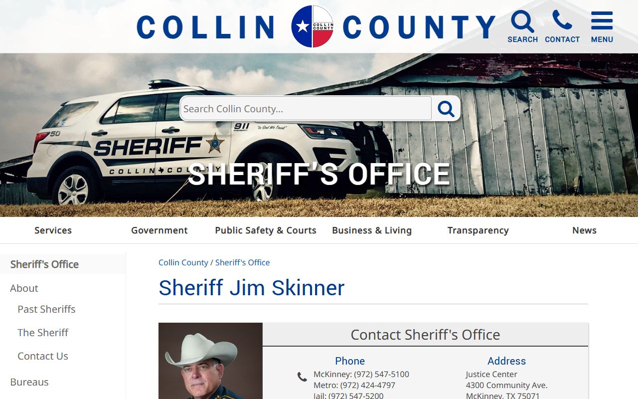 Collin County Sheriff's Office background check records page