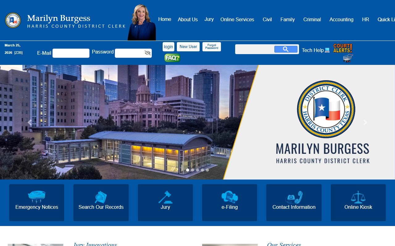 Harris County District Clerk background check records portal