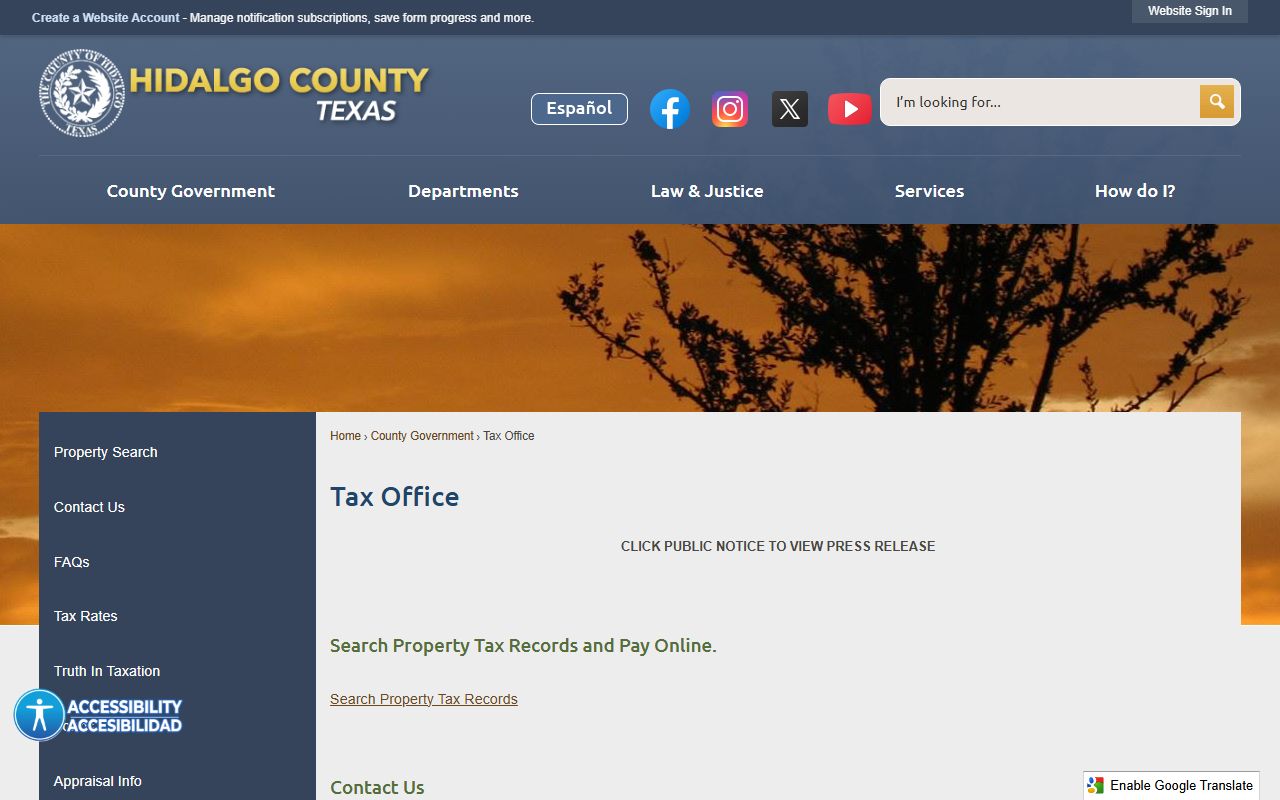 Hidalgo County Sheriff arrest records and background check page