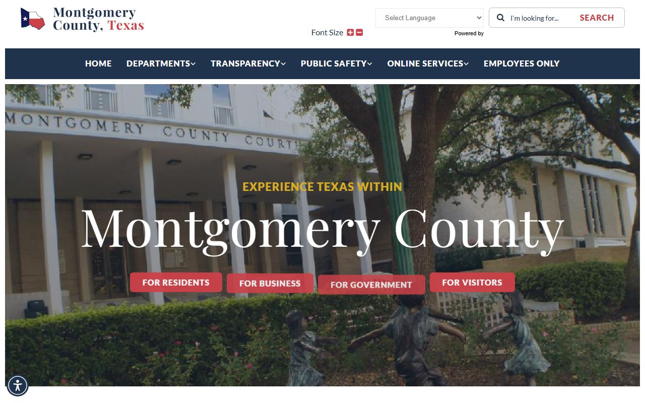 Montgomery County official website for background check records search