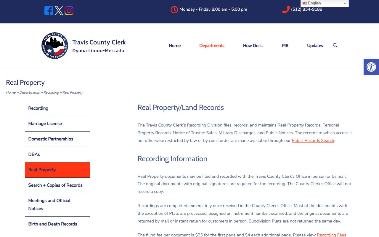 Travis County property records search for background check