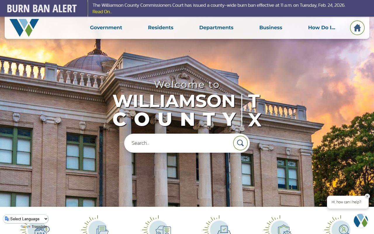 Williamson County website for background check records search